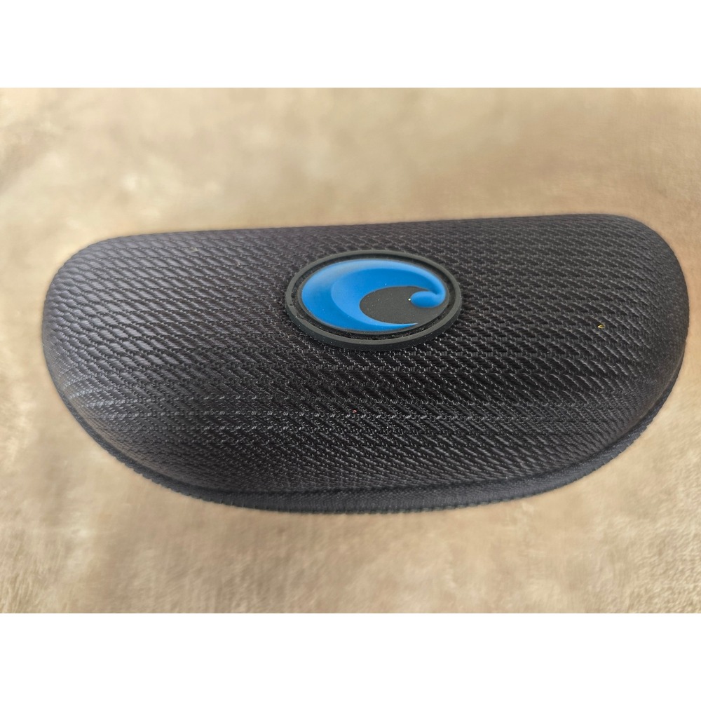 Costa Del Mar Sunglasses Hard Case Black Zippered Protective Shell Blue Logo